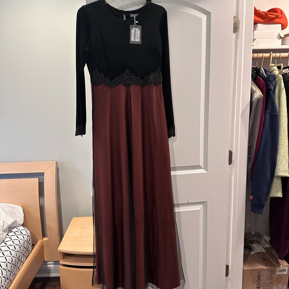 Elegant Black and Brown Women's Dress